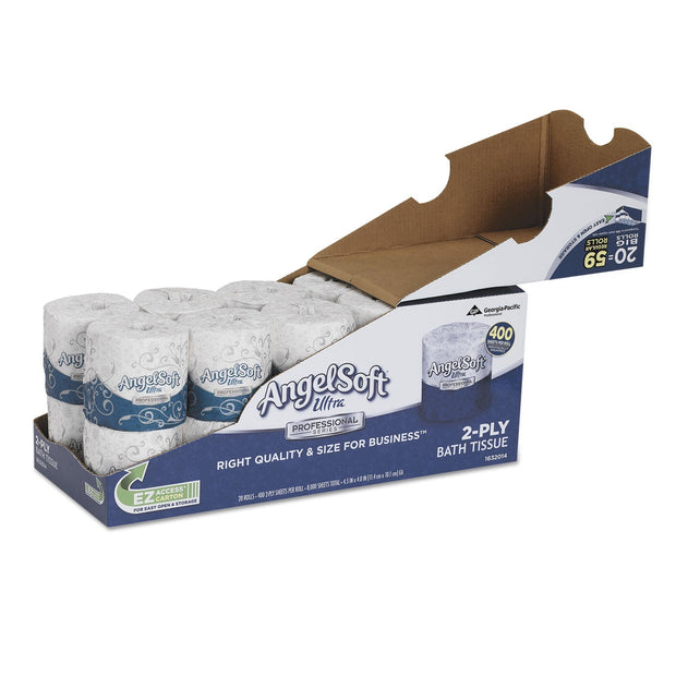 Georgia-Pacific Angel Soft Ps Ultra 2-Ply Premium Bathroom Tissue, Septic Safe, White, 400 Sheets/Roll, 20/Ct - GPC1632014