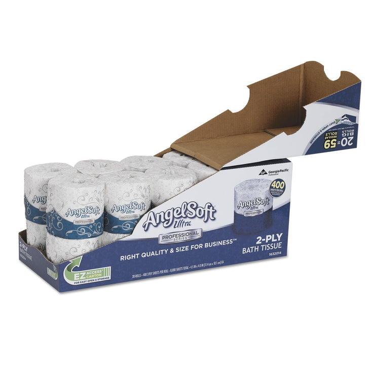 Georgia-Pacific Angel Soft Ps Ultra 2-Ply Premium Bathroom Tissue, Septic Safe, White, 400 Sheets/Roll, 20/Ct - GPC1632014