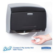 Scott Essential Coreless Jrt, Septic Safe, 2-Ply, White, 1150 Ft, 12 Rolls/Carton - KCC07006